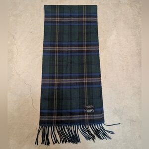 Christian Dior Monsieur Cashmere Men's Tartan Scarf Navy Green Made In Japan